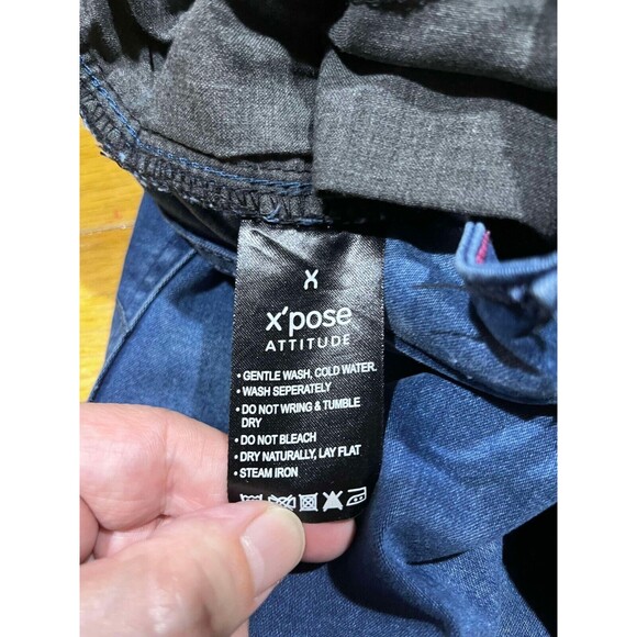 X'pose Attitude Jeans Women's 25x26 Blue High Rise Frayed Ankles Denim - Picture 4 of 8